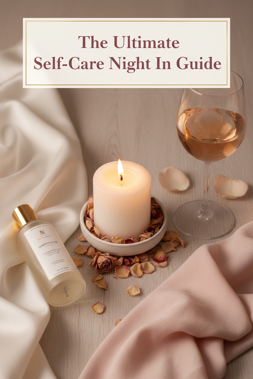 "Ultimate self-care night in guide with intimate wellness products"