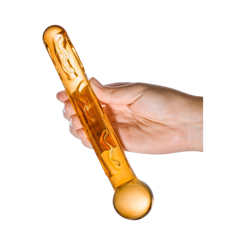 Glas 7.5 in. Orange Tickler Glass Dildo-3