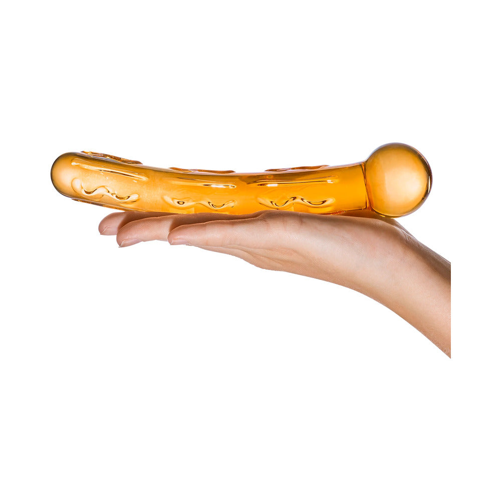 Glas 7.5 in. Orange Tickler Glass Dildo-4
