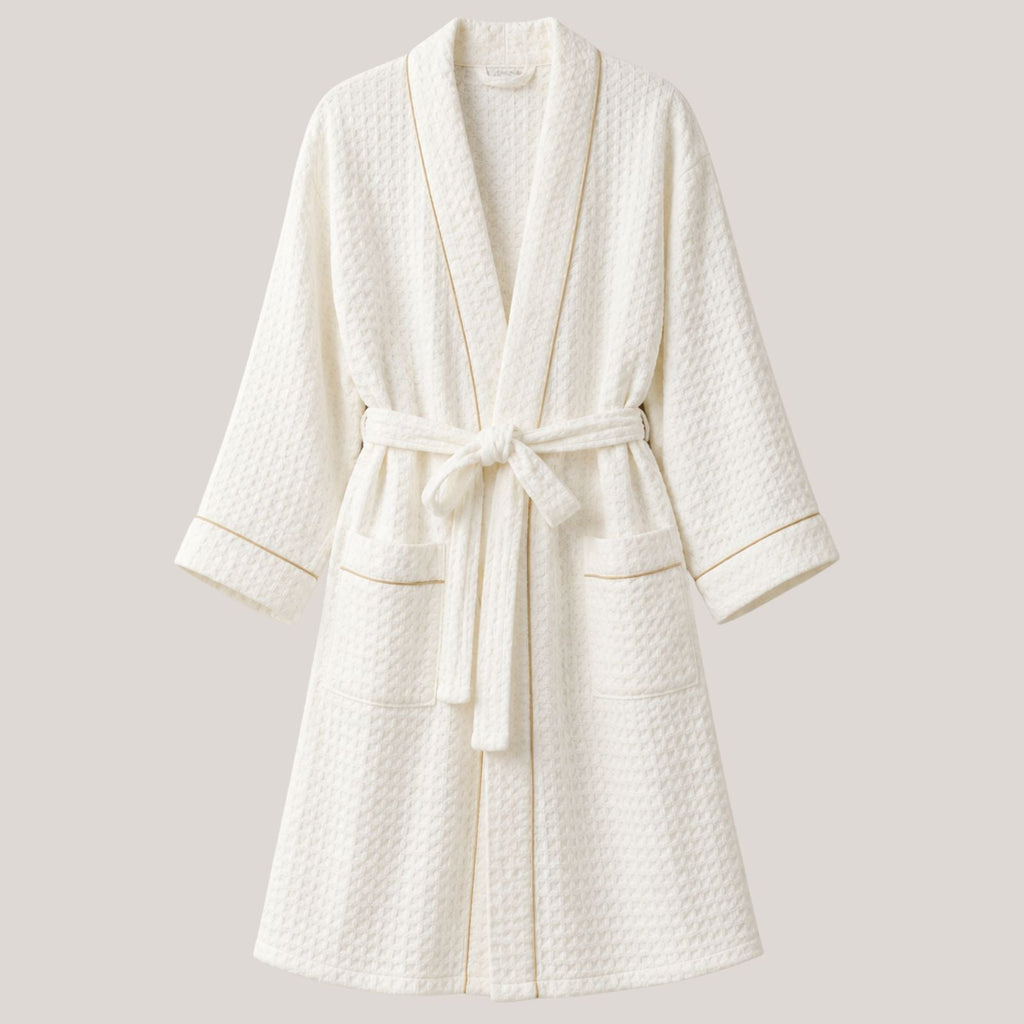 Charlo’s Adult Piqué Bathrobe – 100% Cotton Lightweight Robe, One Size