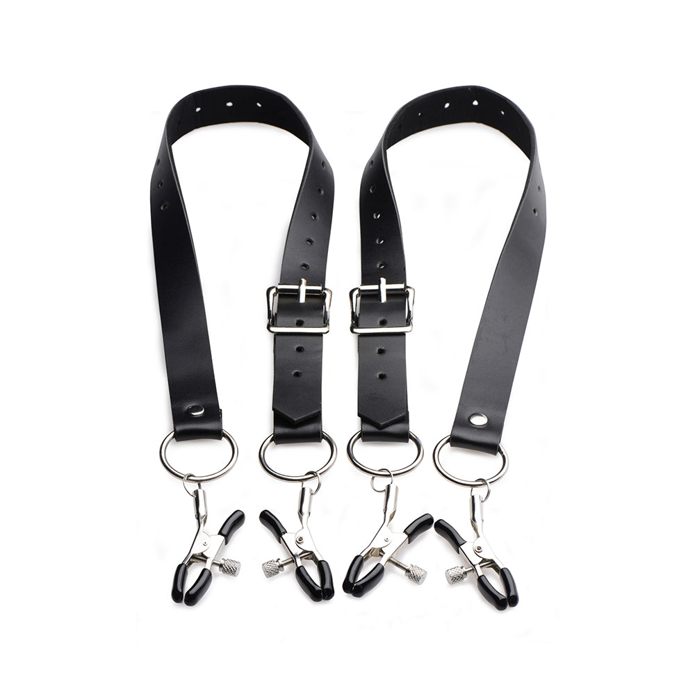 Master Series Spread Labia Spreader Straps With Clamps-1