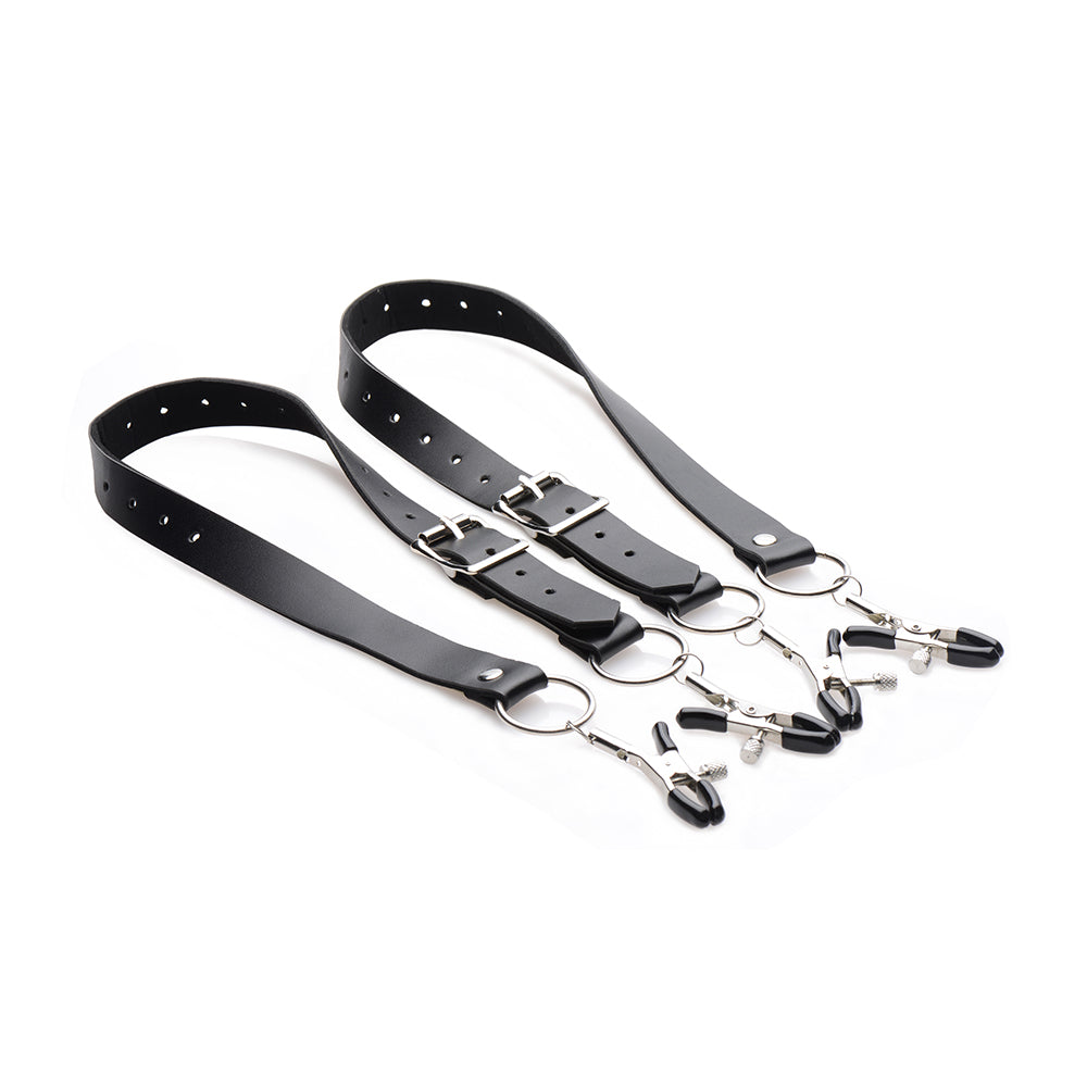 Master Series Spread Labia Spreader Straps With Clamps-2