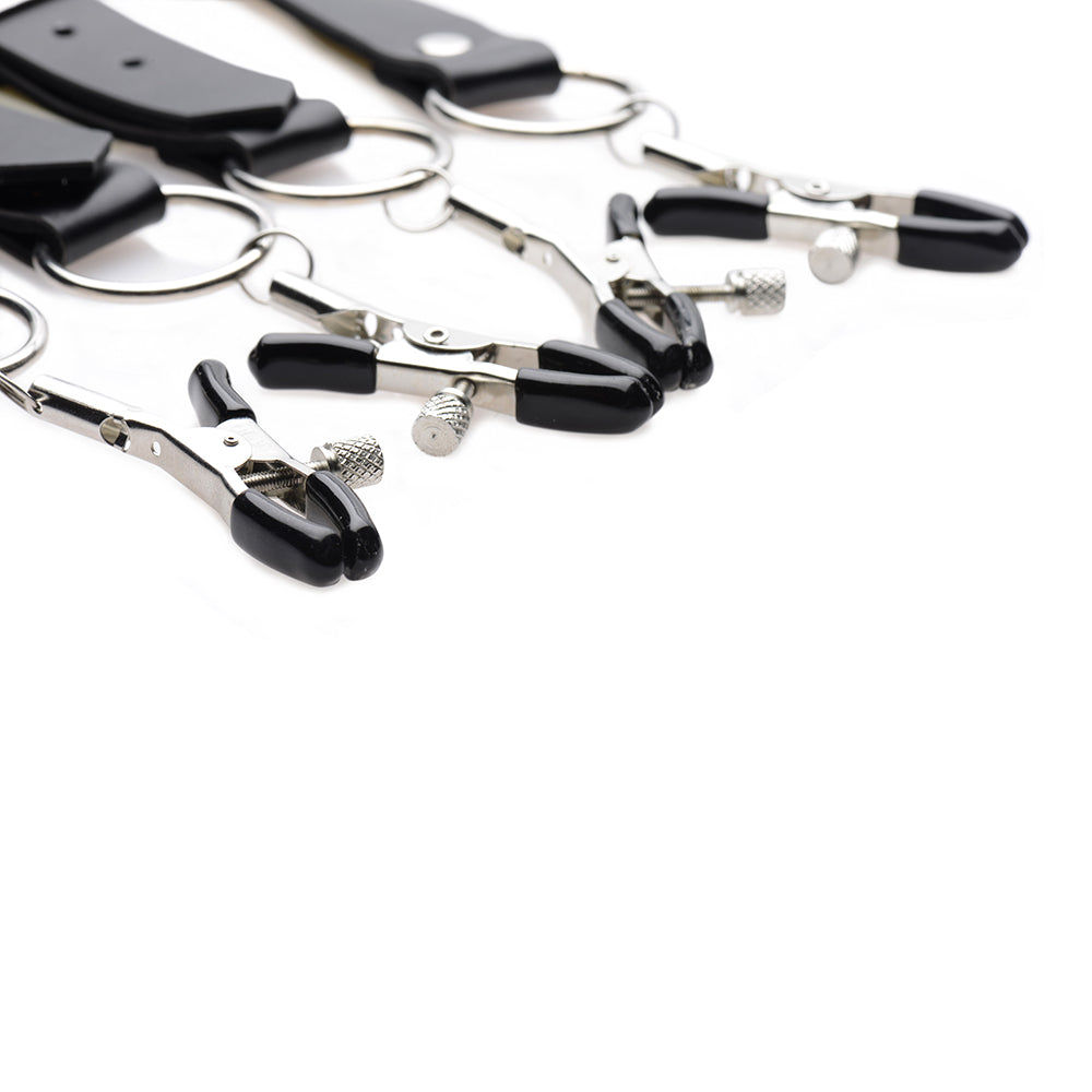 Master Series Spread Labia Spreader Straps With Clamps-3
