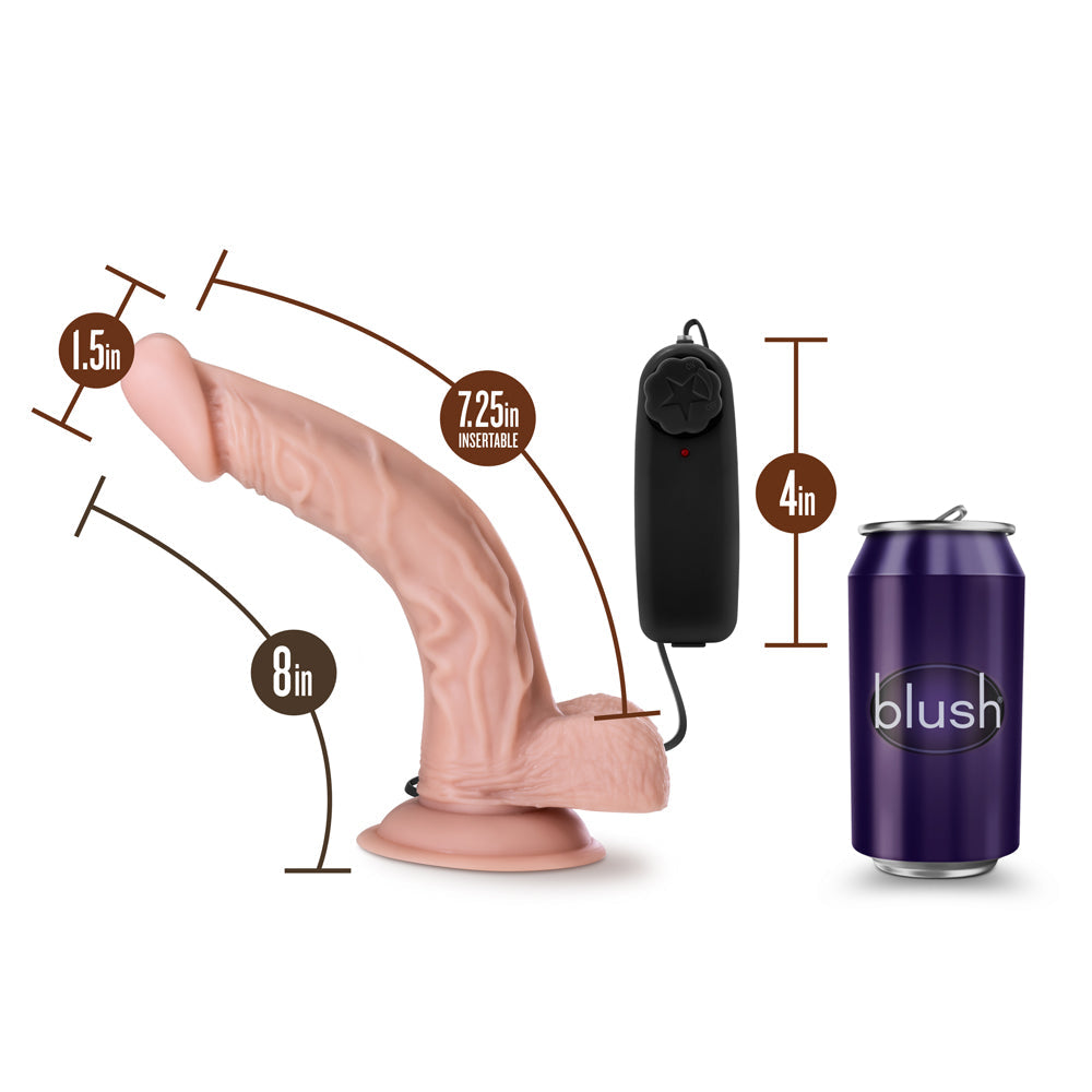 Dr. Skin Dr. Sean Realistic 8 in. Vibrating Dildo with Balls Beige-4