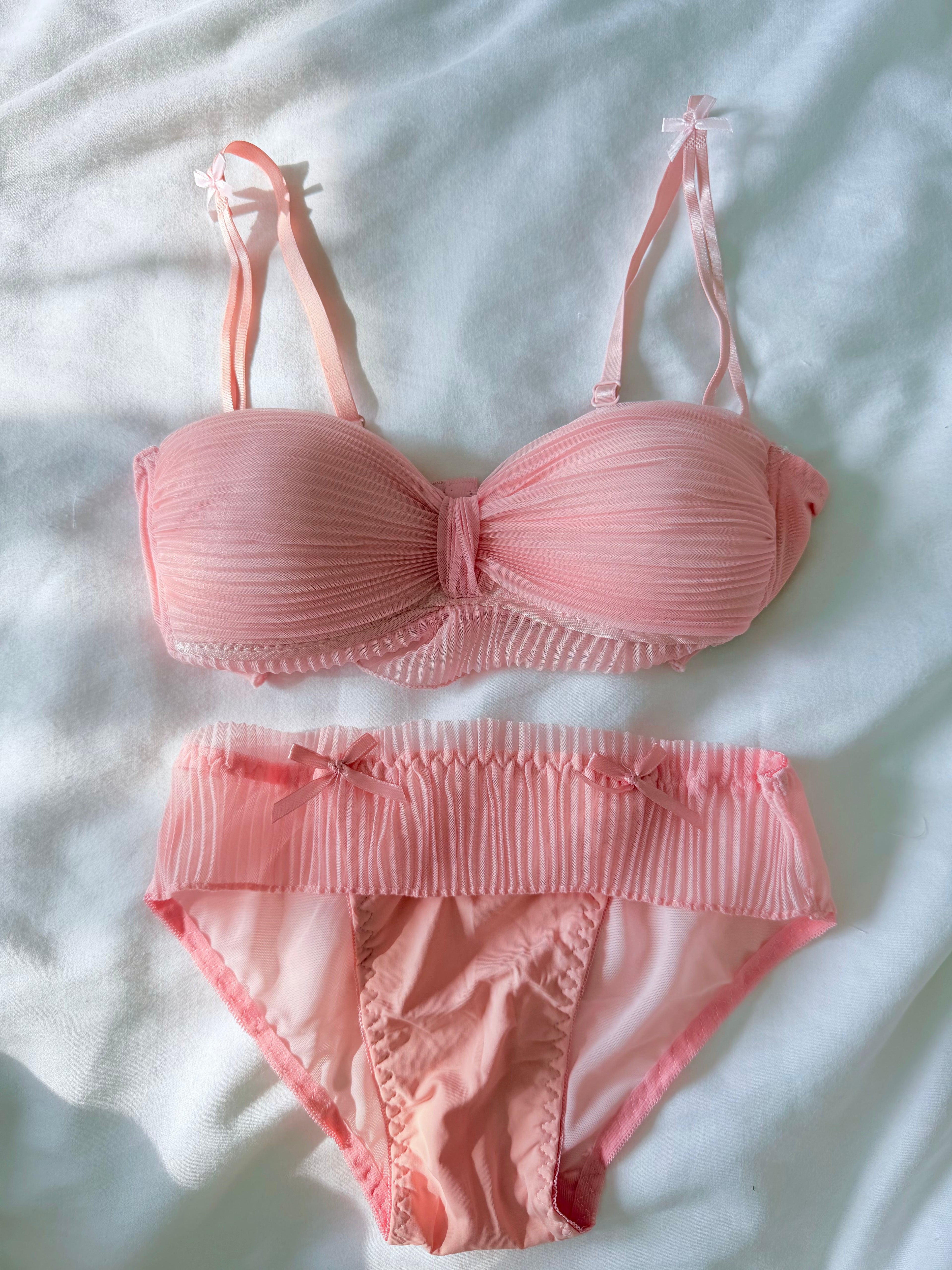 Milanblocks Coquette Matching Floral soft girl Embroidered Lace Lingerie Set