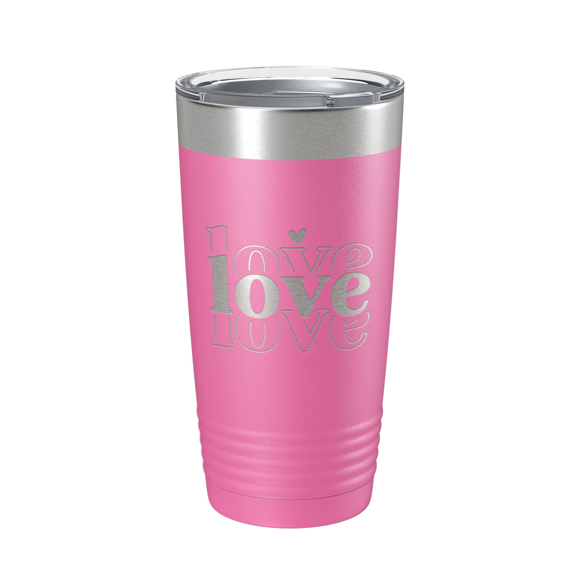 Love Love Love Tumbler Travel Mug Insulated Laser Engraved Coffee Cup 20 oz