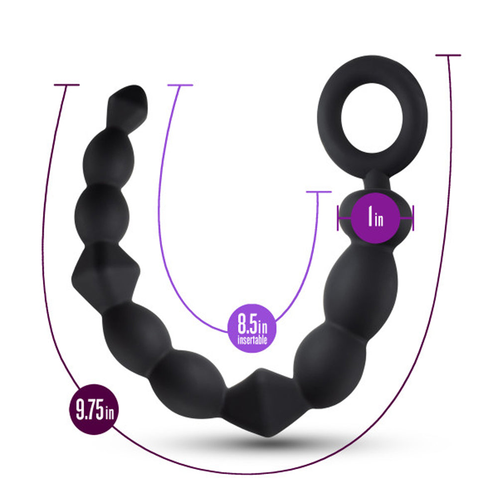 Anal Adventures Platinum Silicone Beginner Anal Beads Black-4