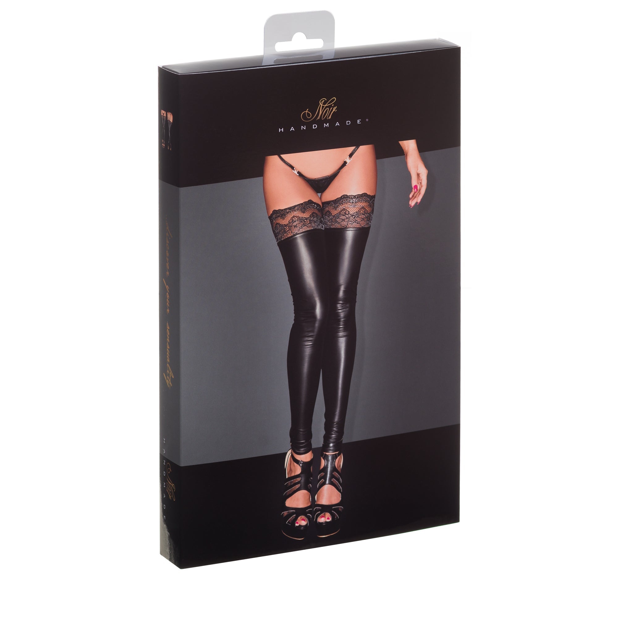 Powerwetlook Stockings Noir Handmade Superstar