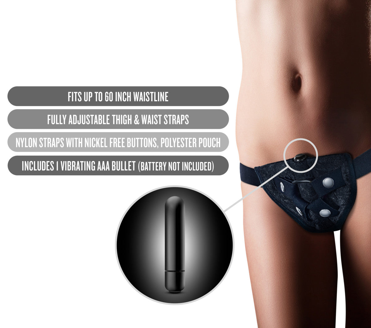 Blush Temptasia Lovelace Strap On Harness for Dildos