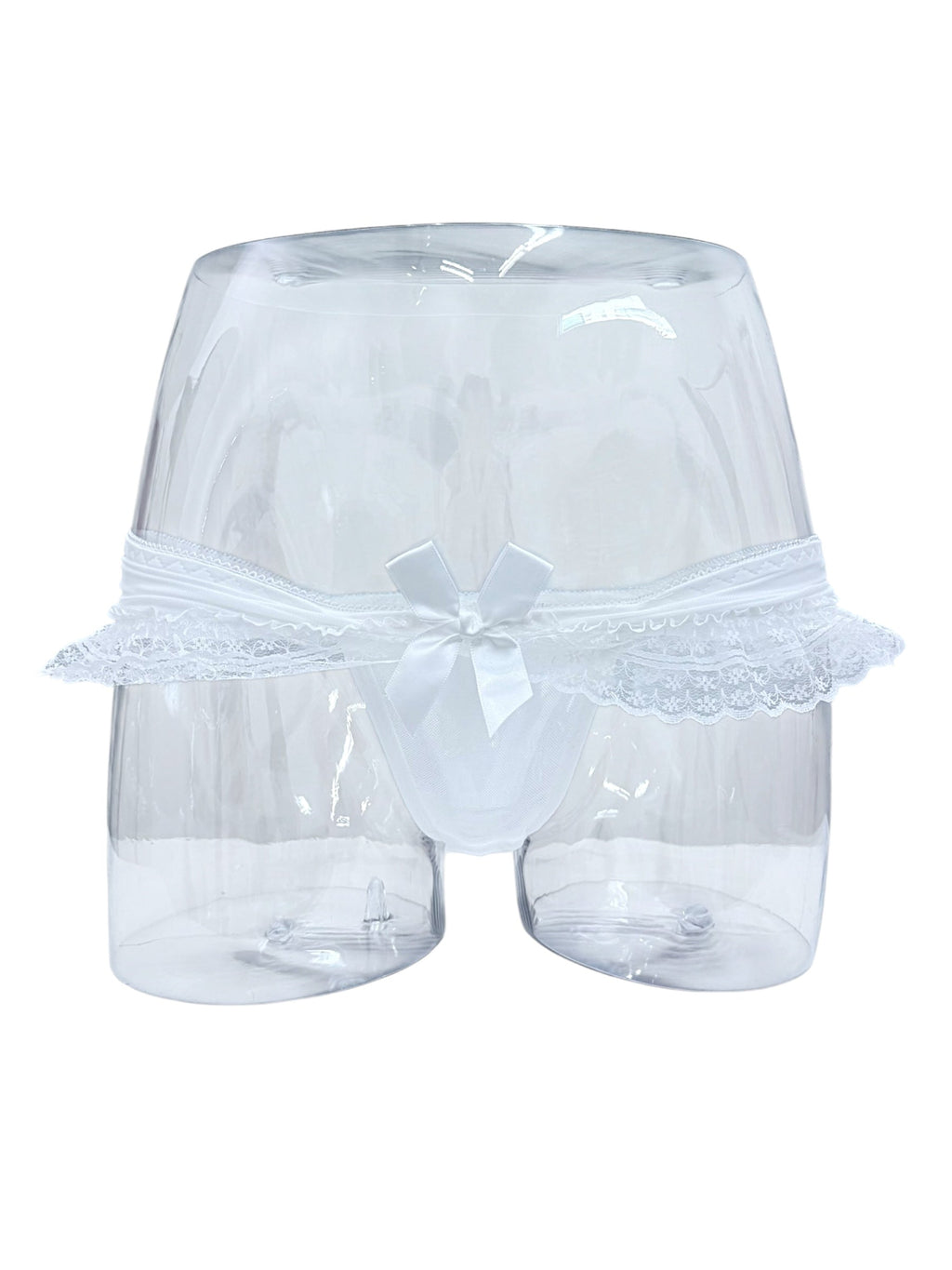 Milanblocks Elegant Ruffled Lace Panties with Satin Bow Accent
