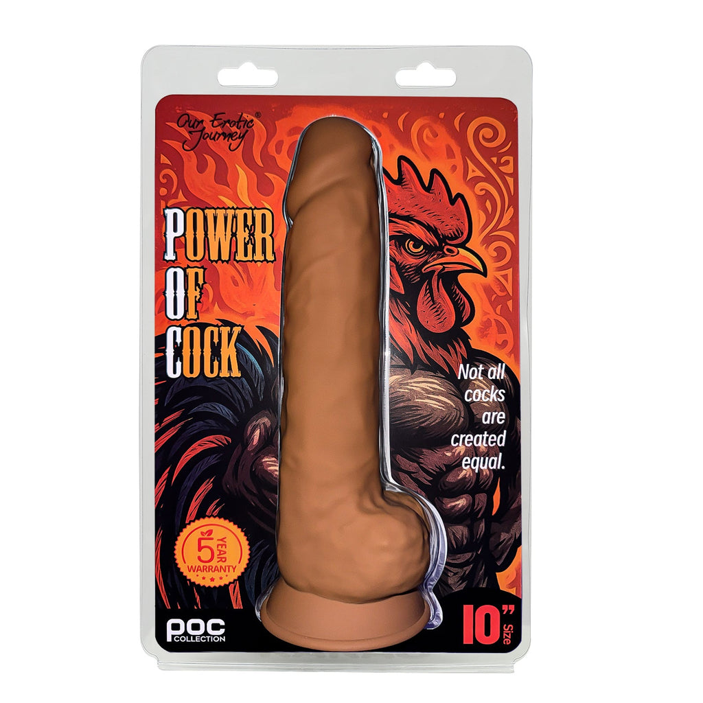 Power of Cock #8-Dual Density Realistic 10 inch Dildo-Caramel