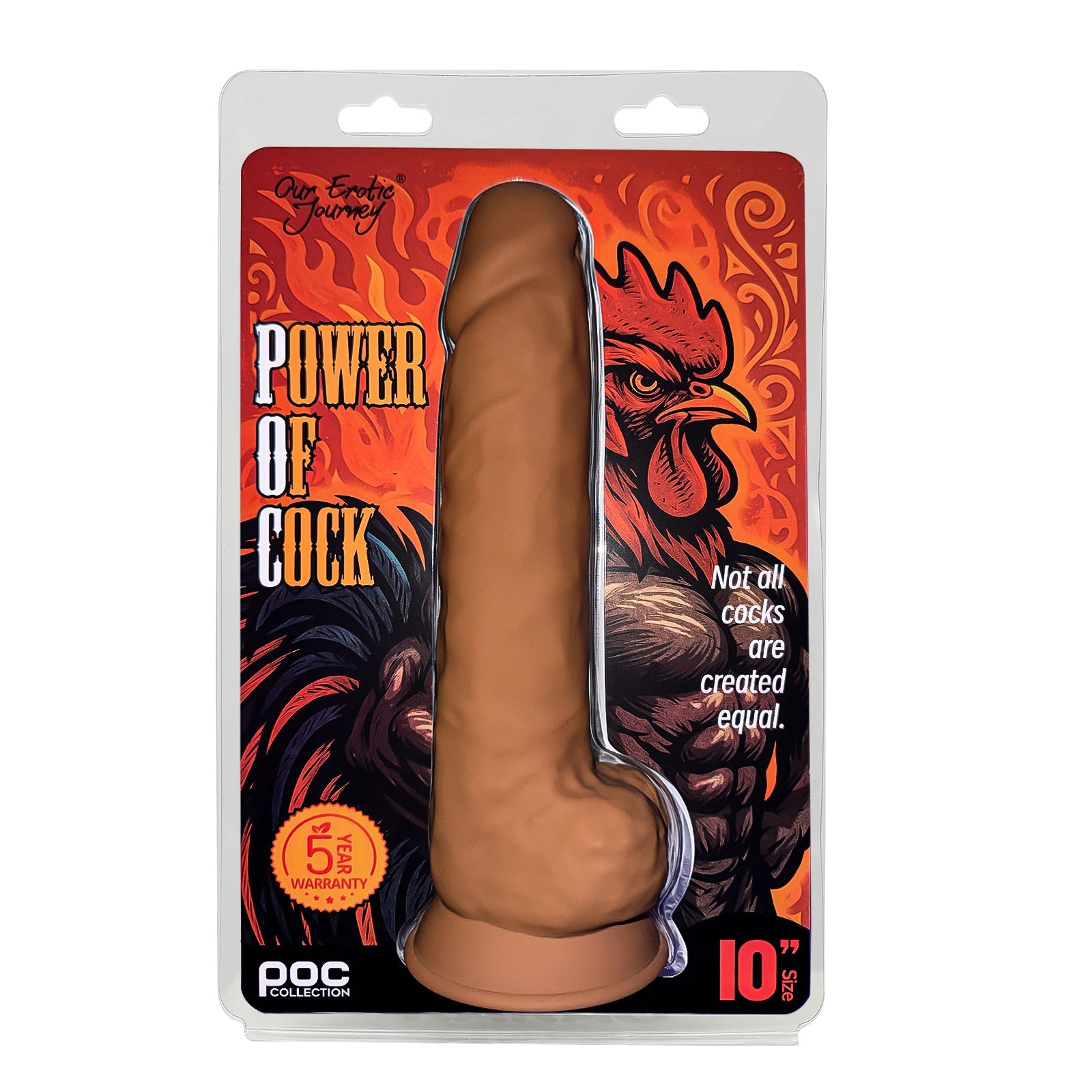 Power of Cock #8-Dual Density Realistic 10 inch Dildo-Caramel