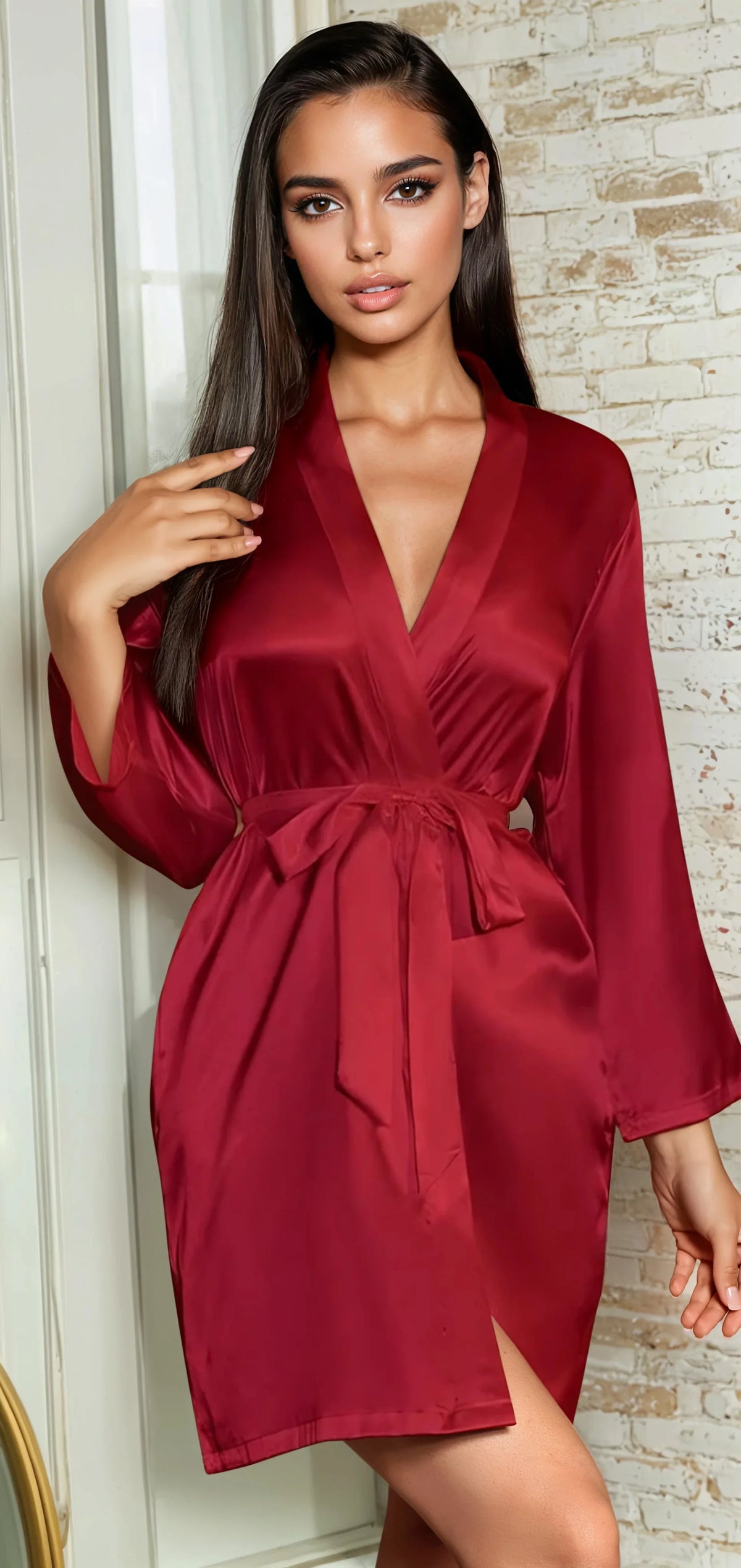 Plus Size Classic Satin Robe