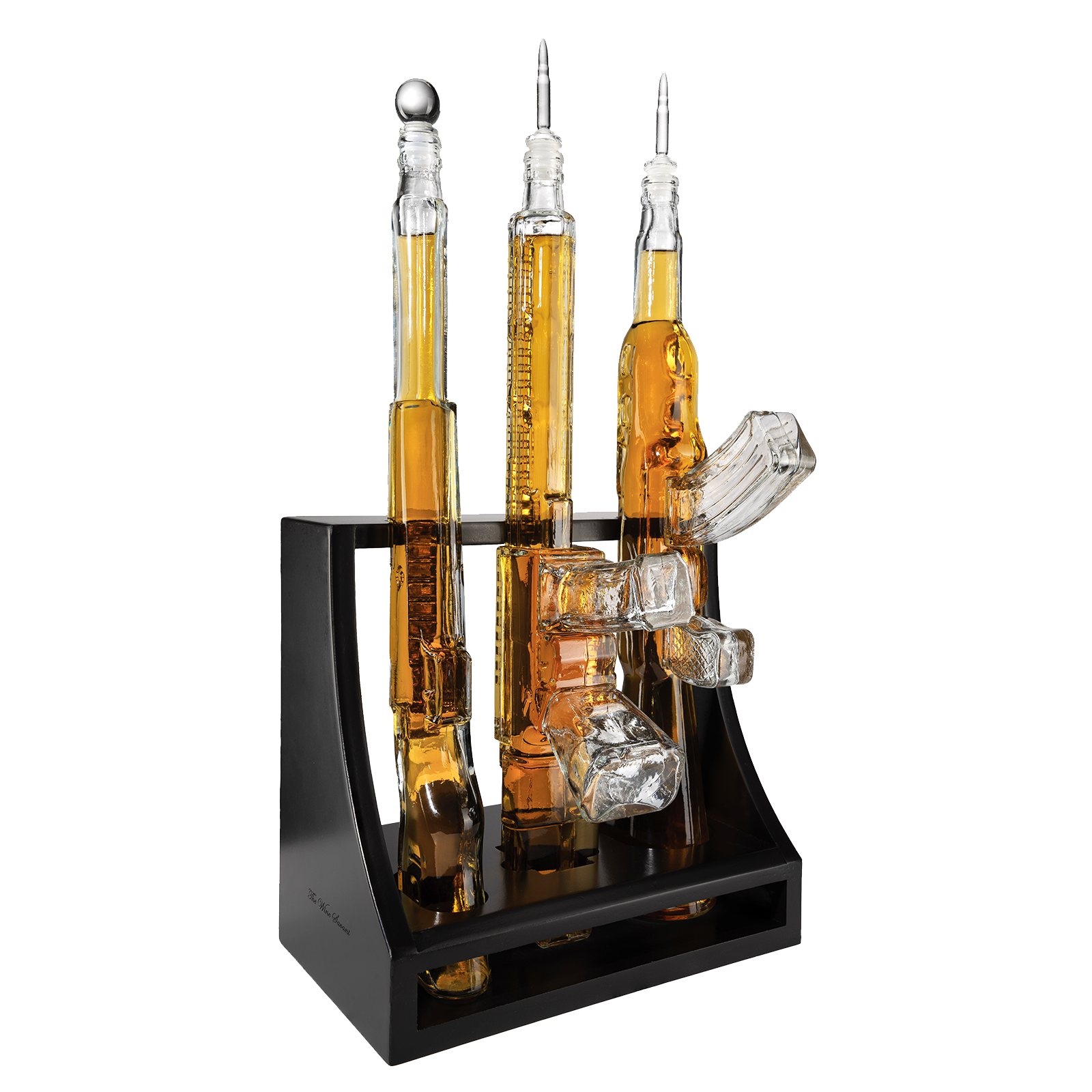 3 Gun Whiskey Decanters Set AR15, AK47, & Rifle Gun Decanter Set 1000ml
