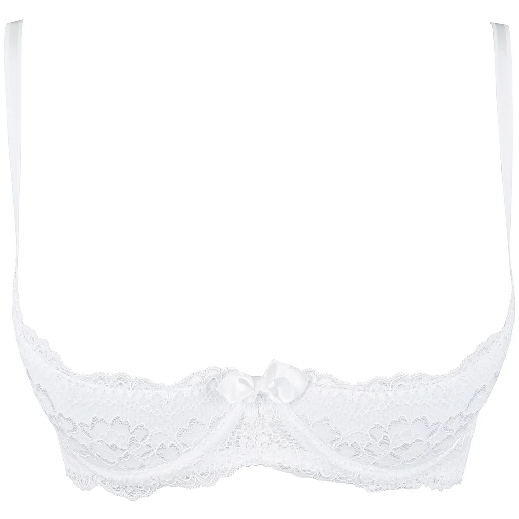 Axami Love Cave White Open Cup Lace Bra