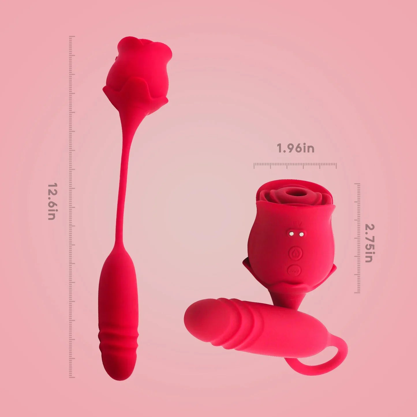 Couples Bogo Bundle - Rose Vibrator & Duo Function Cock Ring Massager