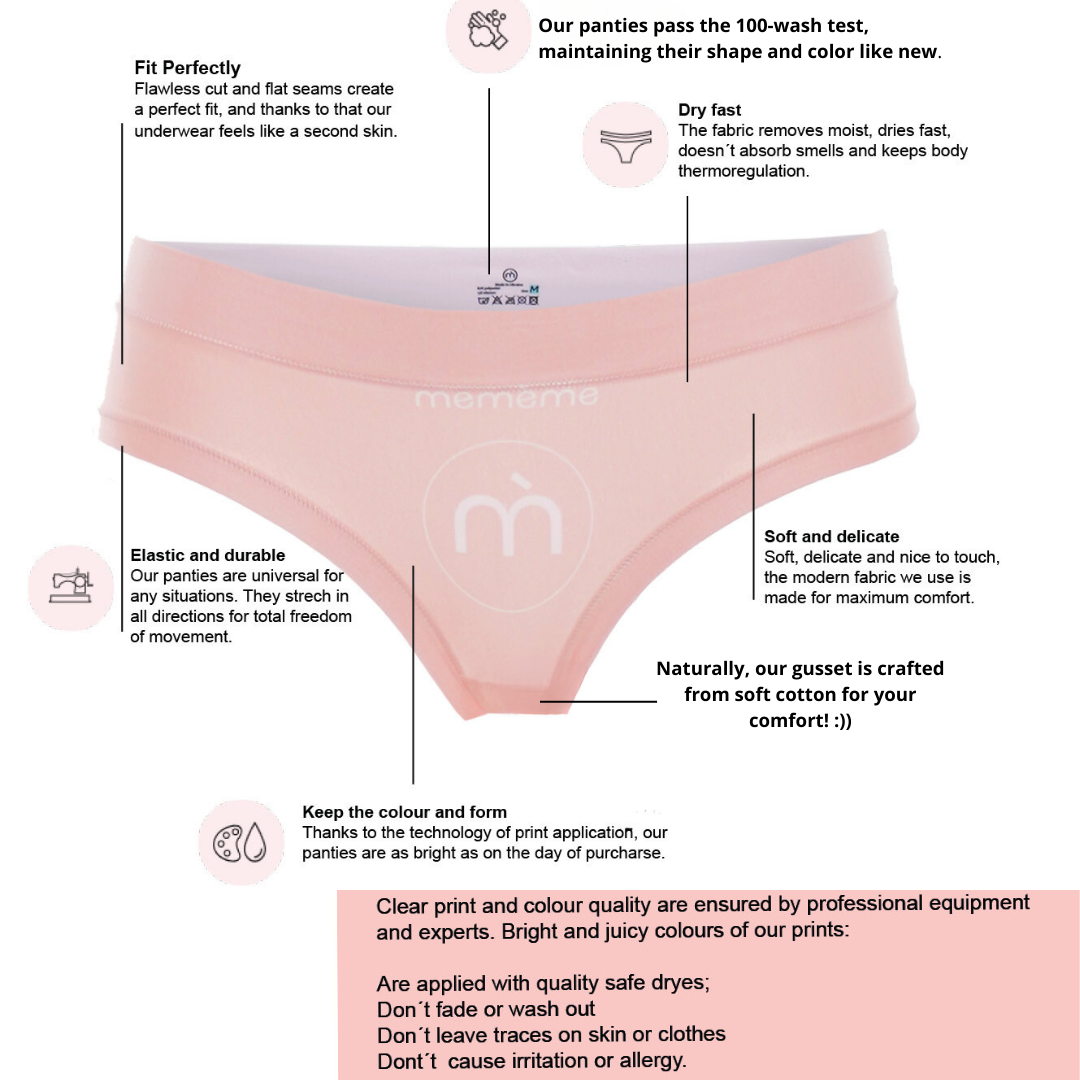 Memème Women’s Ultra-Comfortable Romantic Panties | Breathable Cotton Crotch, Stretchy Fit, No Elastic Bands