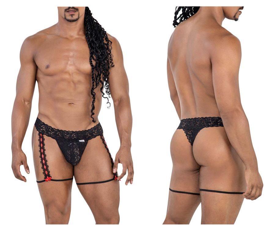 Mens Lace Garter Thongs CandyMan 99803-1