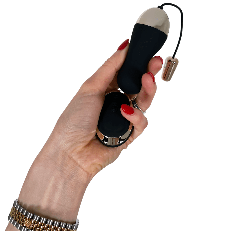Proserpina - Black Bullet Egg Vibrator & Ben Wa Balls With a Remote Control